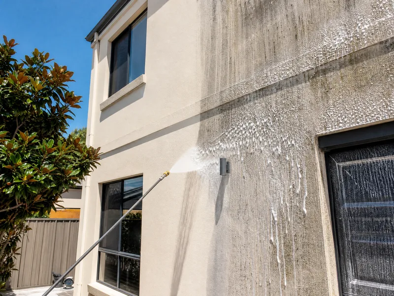 Soft washing a house exterior